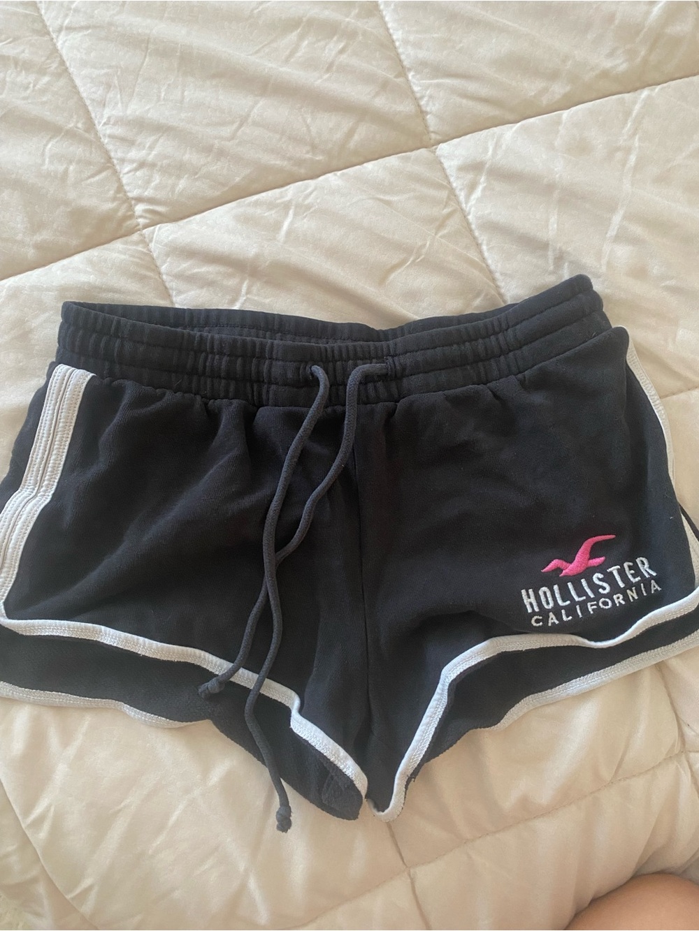 Vintage Hollister Black Lounge Shorts with Pink Logo